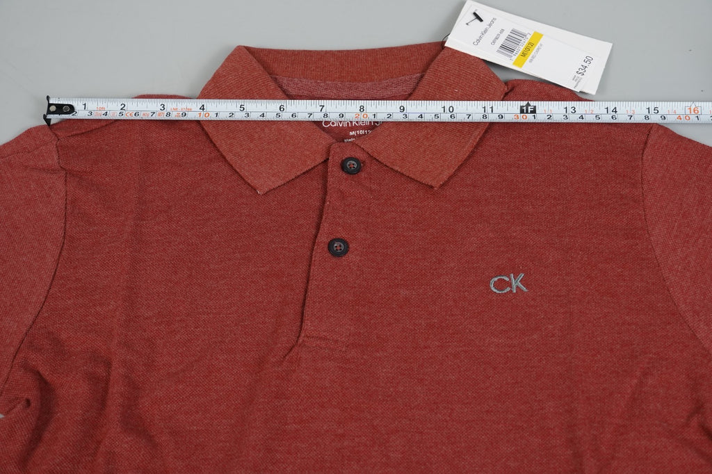 Calvin Klein Kids Polo T-Shirt Burgundy Red Size M (10–12 Years) Short Sleeve