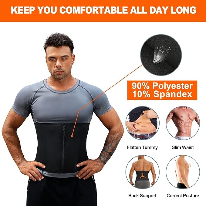 3XL Men Corset Workout Waist Trainer Trimmer Tummy Control Wrap Belly Band