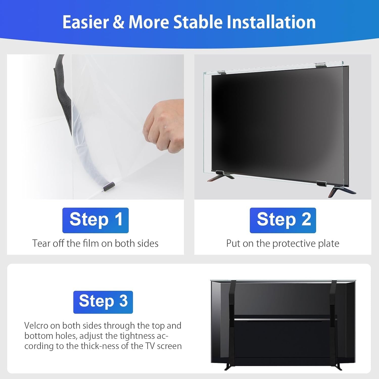 55 Inch TV Screen Protector HD Clear Display Protector Panel for TV