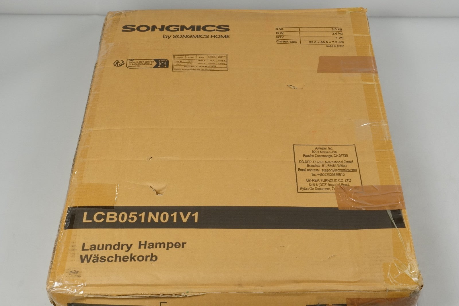 90L Rattan Laundry Hamper with Lid, 23.8 Gallon Synthetic Unit Foldable Removabl