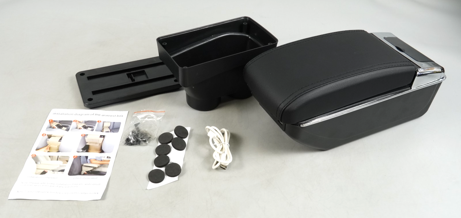 Car Armrest Storage Box with USB Ports for VW Polo MK5 (6R)/VW Vento 2010-2017