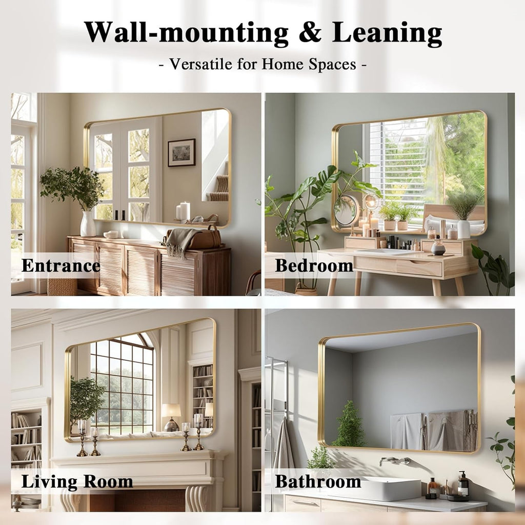 Wall Mirror 75x100 CM Bathroom Vanity Mirror Gold Frame Large