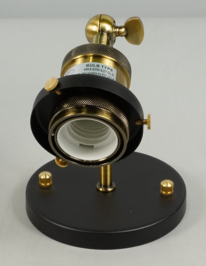 Wall Light Sconce Fitting with Clear Glass Globe Black and Gold Industrial