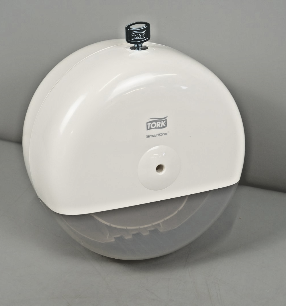 Mini Roll Toilet Paper Dispenser Wall Mounted White Tork SmartOne T9 681000