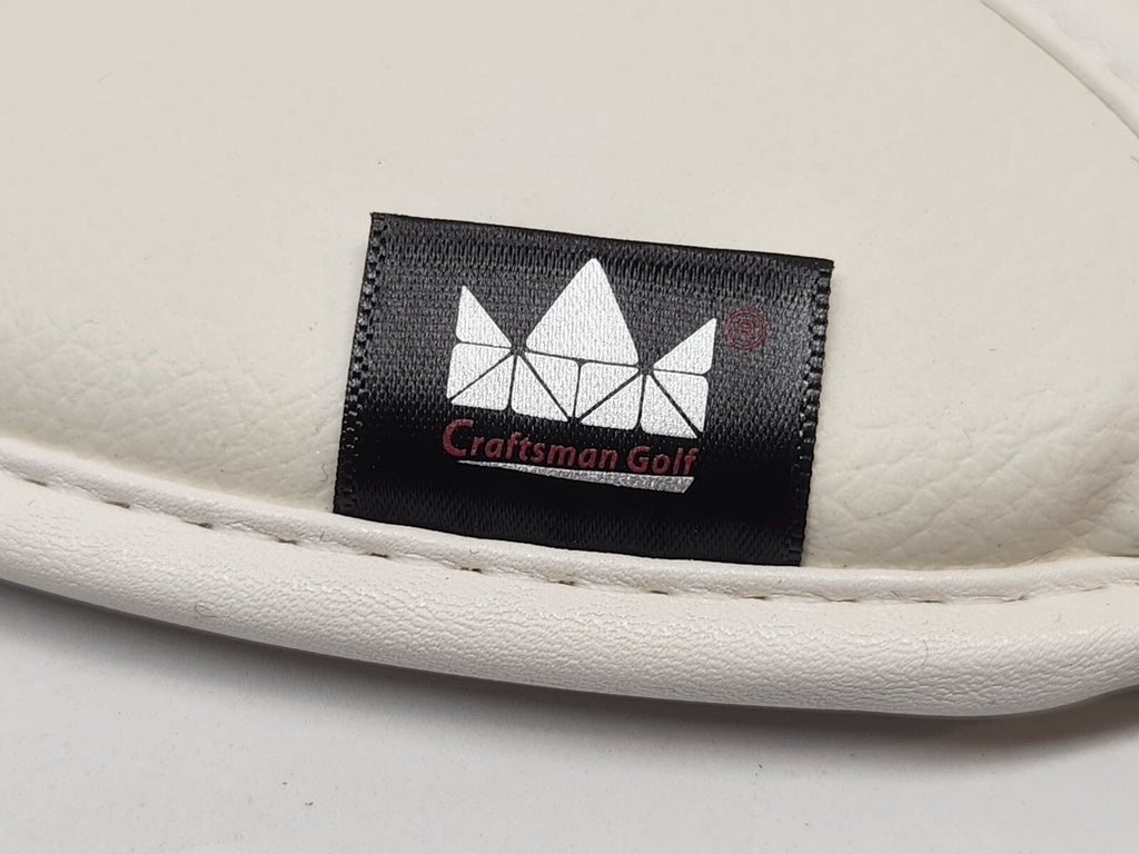 Iron Wedge Golf Club Cover 64ᵒ WHITE / PINK PU Leather Head Cover Craftsman Golf