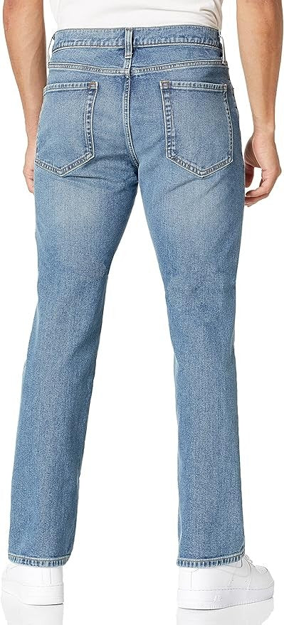 34W33L Men's Straight-Fit Bootcut Jeans - Light Wash - Amazon Essentials