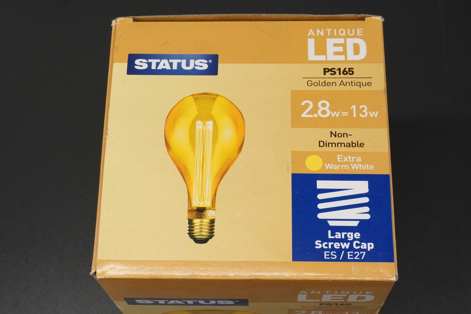 Status PS165 Antique LED Bulb E27 ES Golden 2.8W 120lm Extra Warm White