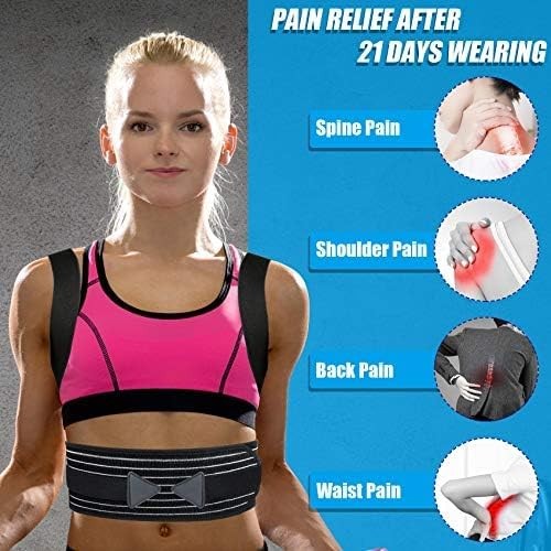 Back Brace Posture Corrector f 27-47' Waist Adjustable Breathable Straightener
