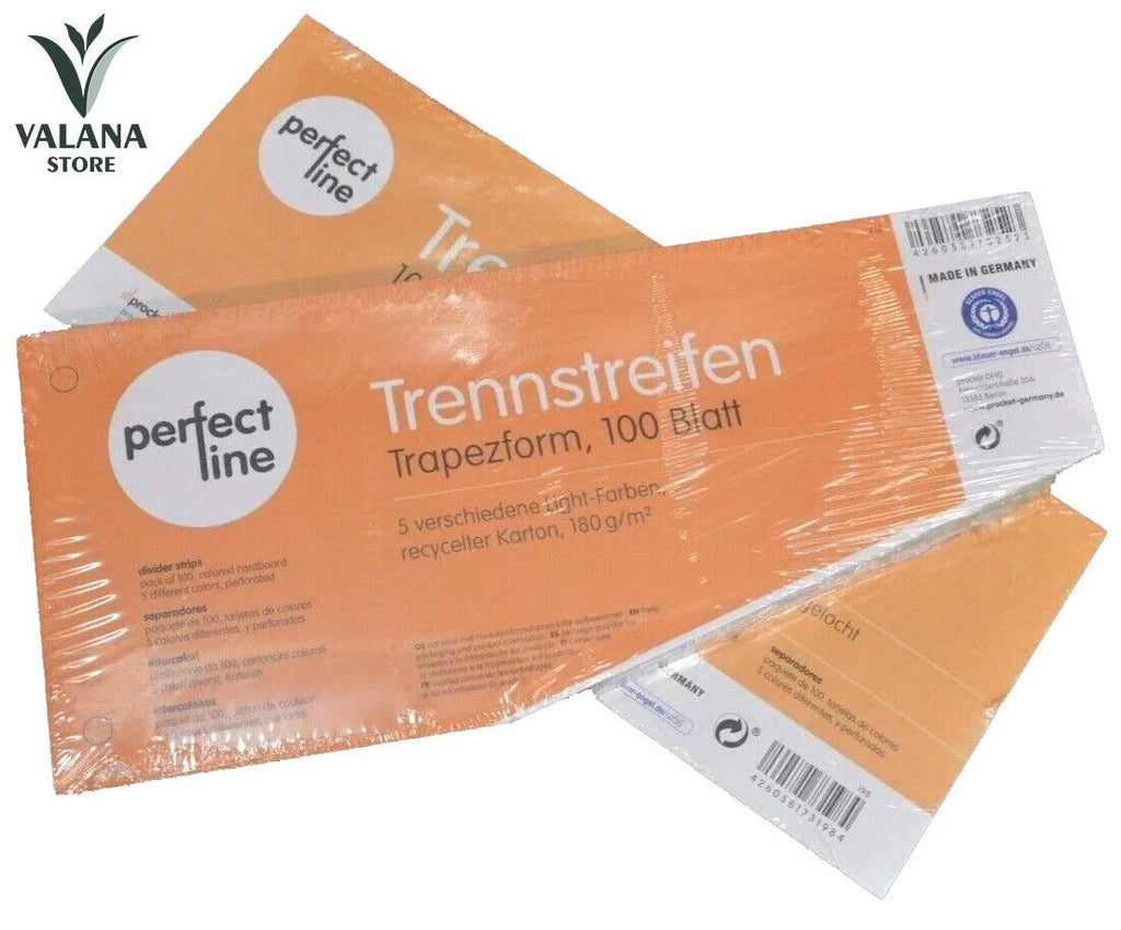 100 A4 Binder Divider Ring Folders Carboard Strips 5 colours PERFECT LINE