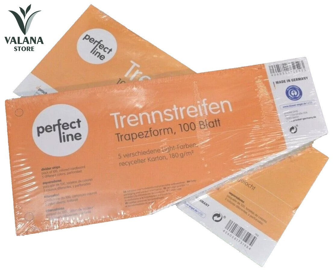 100 A4 Binder Divider Ring Folders Carboard Strips 5 colours PERFECT LINE