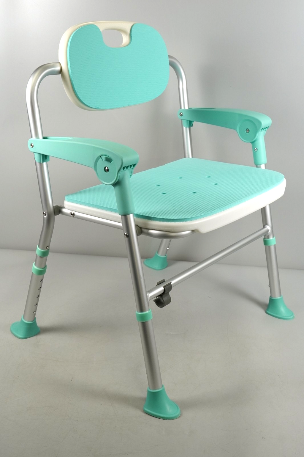 Folding Shower Chair 5-Level Adjustable, Non-Slip Feet, Lightweight & Durable