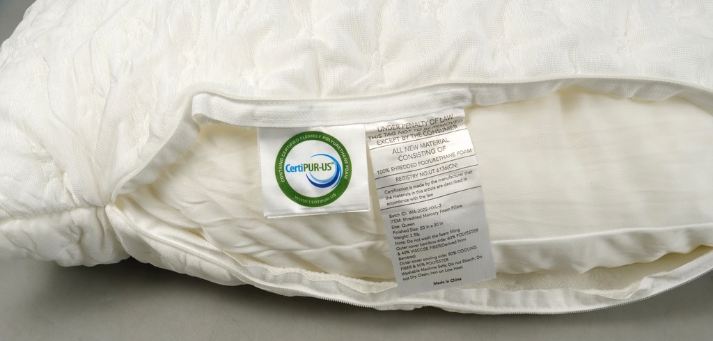 Shredded Memory Foam Pillow CertiPUR-US Pillow Adjustable Firmness