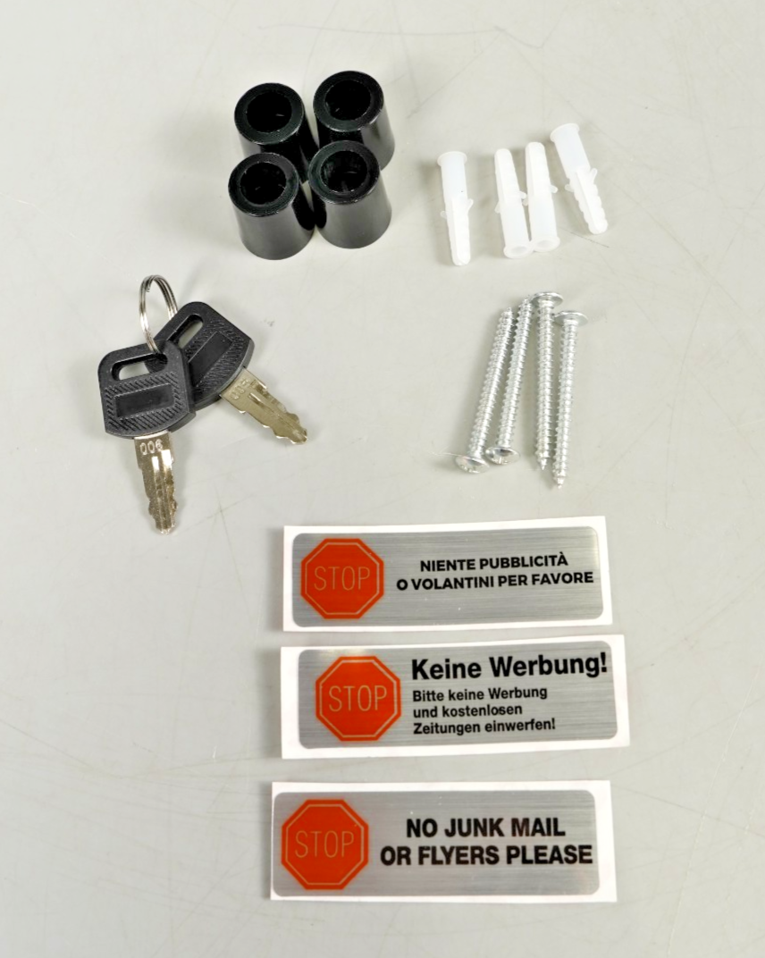 Letter Box Mailbox Wall Mounted with Newspaper Holder, 2 Keys, Modern GMB051G02