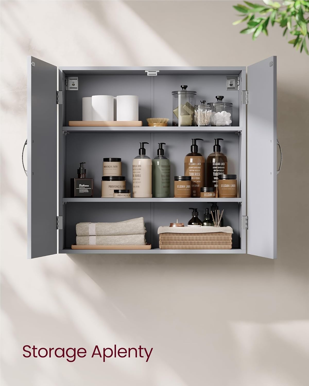 Bathroom Wall Cabinet with Adjustable Shelves 18x60x60cm Dove Grey