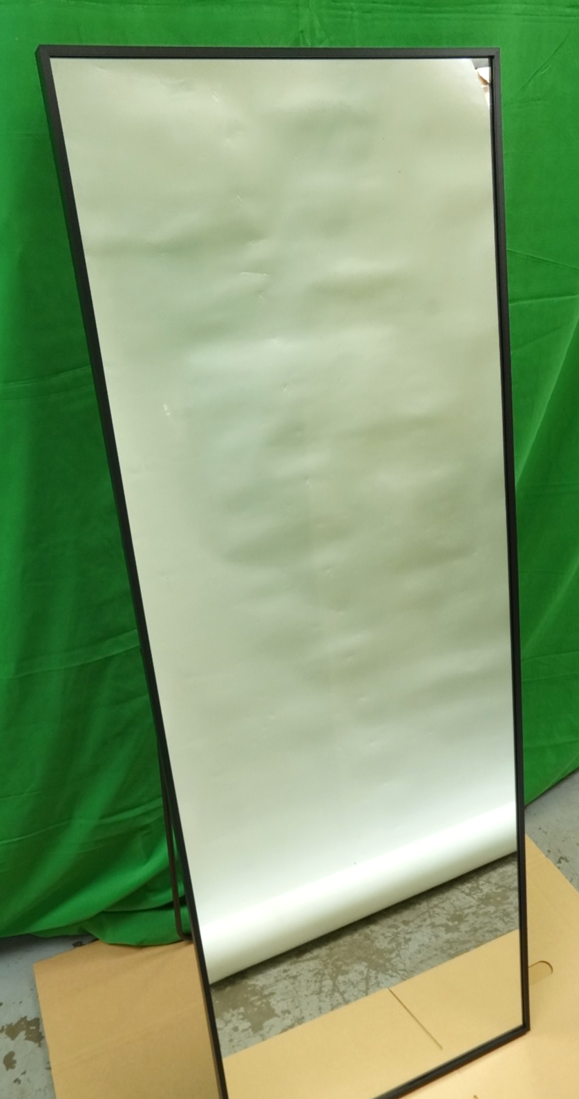 Full Length Mirror 140x50cm Free Standing Floor Mirror Black Aluminum Frame