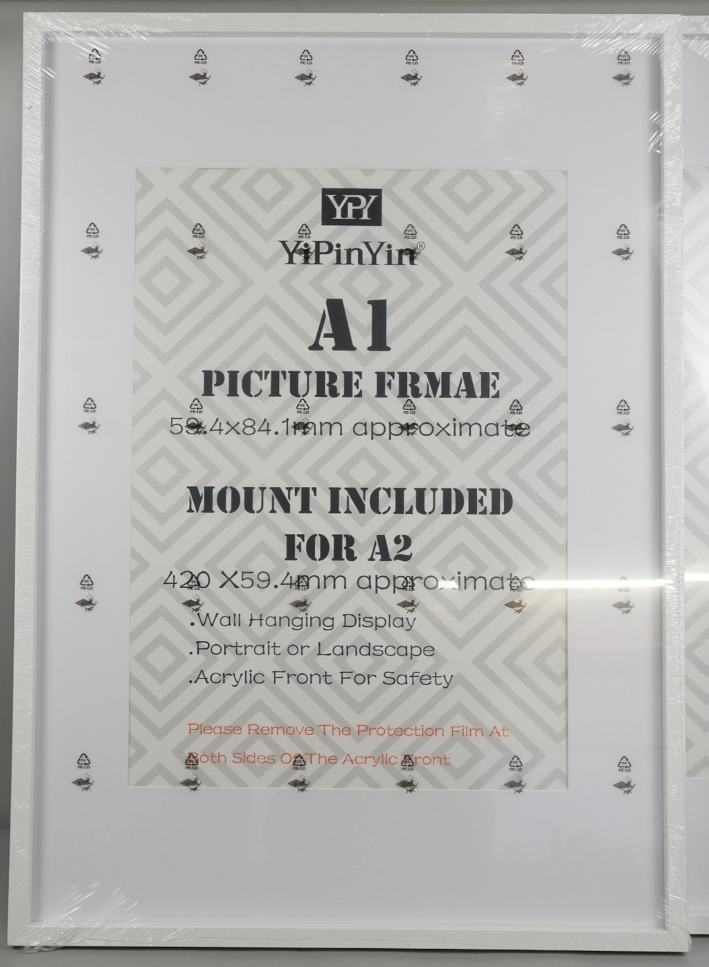 A1 Picture Frames 2 pack White Frames with A2 Photo Acid Free Mounts