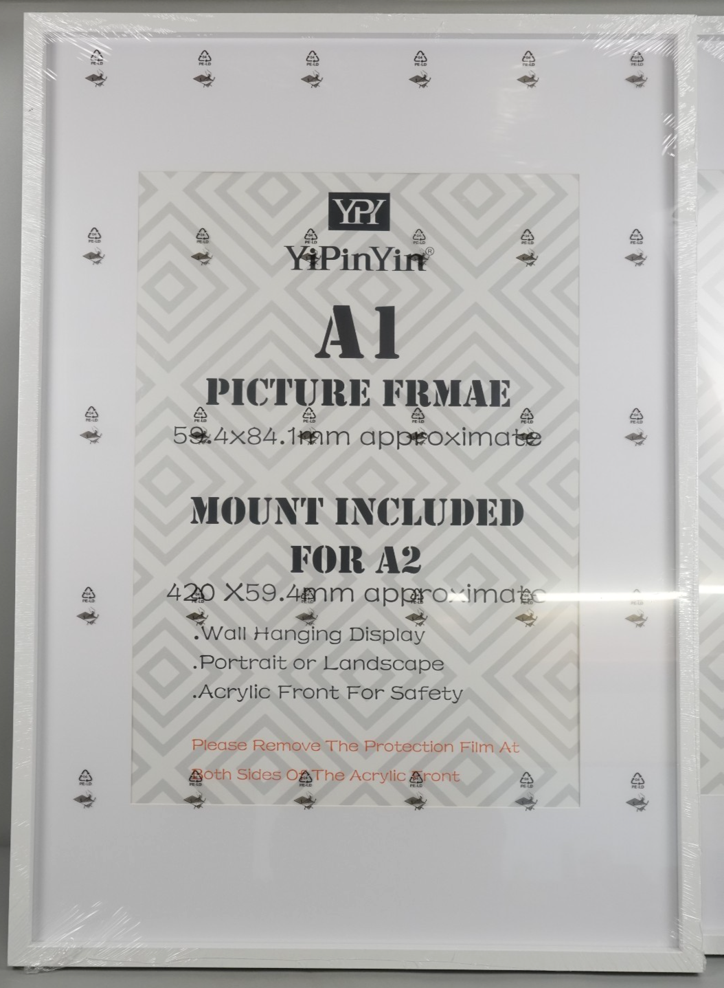 A1 Picture Frames 2 pack White Frames with A2 Photo Acid Free Mounts