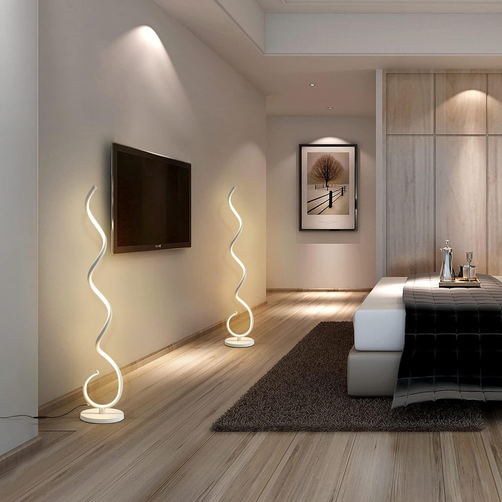 Modern Spiral Floor Lamp 150CM 48W For Living Room Reading Indoor