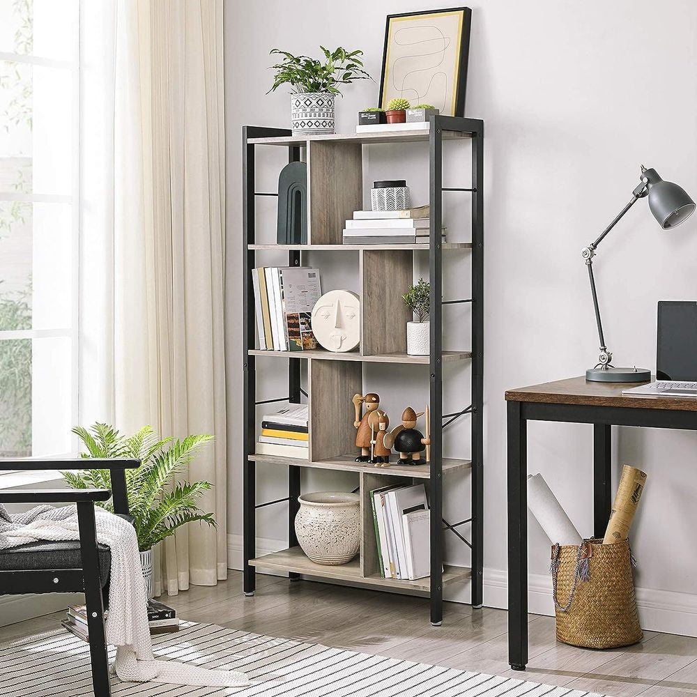 Bookcase Large Standing Shelf Unit with Open Shelves 74x30x154.5cm