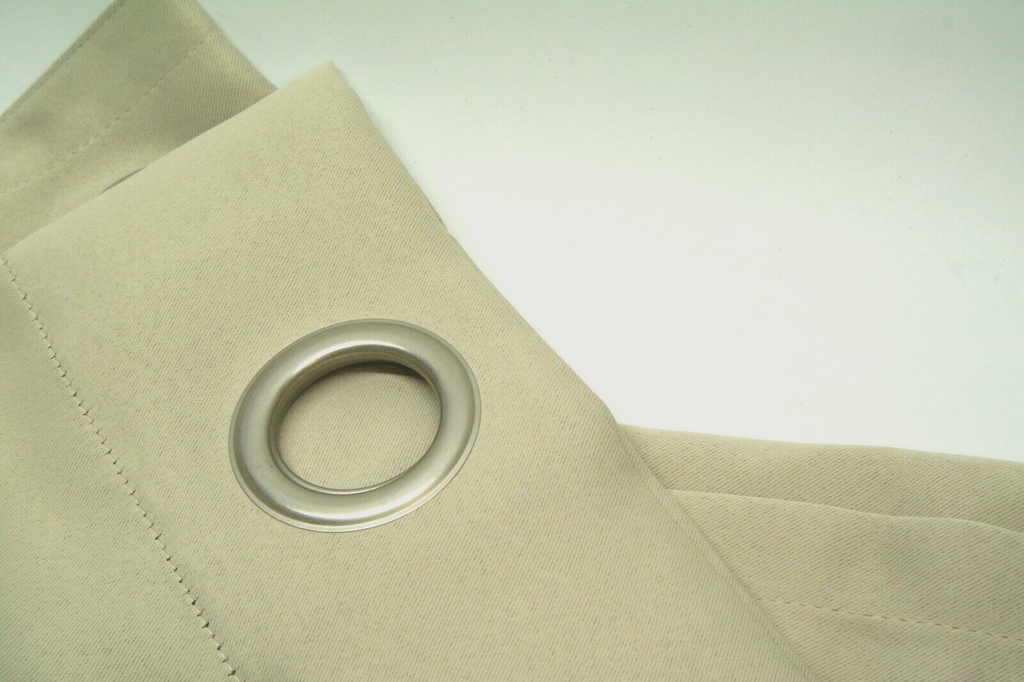 Short Beige Blackout Curtain Solid Putty NoiseReducing Thermal Insulating 46x54"