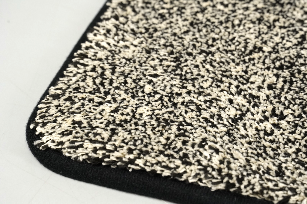 Fluffy Hallway Runner Rug Black White 50x150cm Kitchen Carpet Non Slip Washable