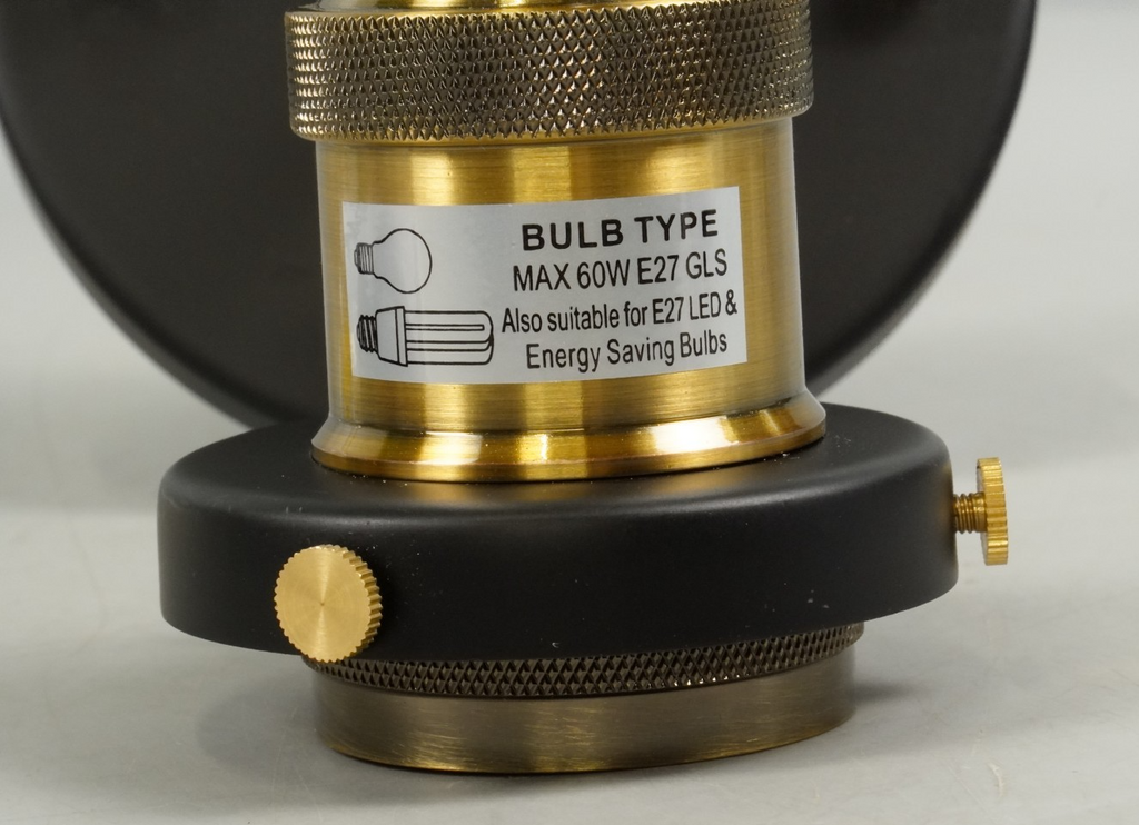 Wall Light Sconce Fitting with Clear Glass Globe Black and Gold Industrial