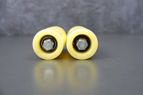 2x Polyurethane Slide Gate Guide Rollers Yellow New Pair