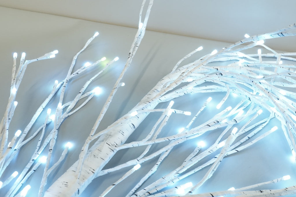 Artificial Lighted Birch Tree 6FT Colour Changing with LED Lights Timer White