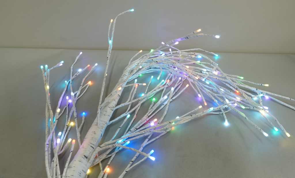 Artificial Lighted Birch Tree 6FT Colour Changing with LED Lights Timer White