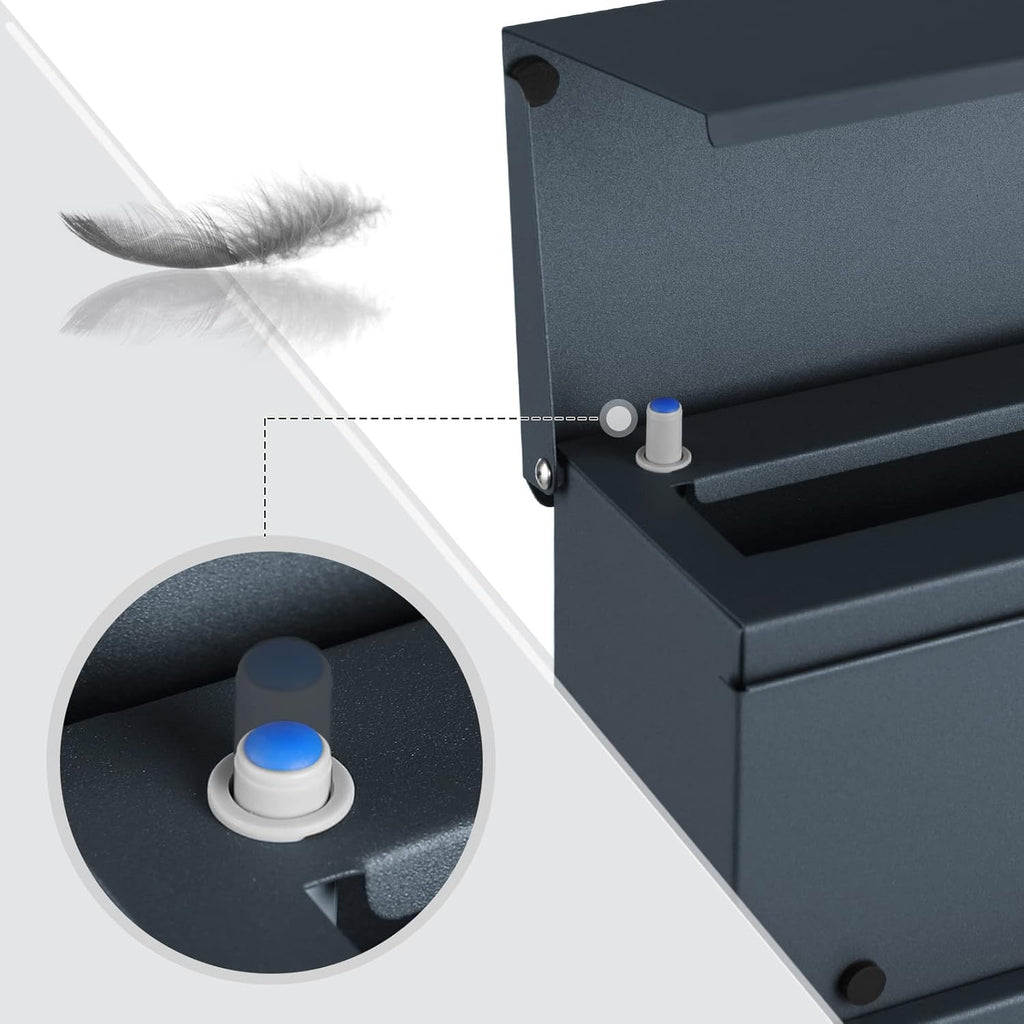 Letter Box Mailbox Wall Mounted with Newspaper Holder, 2 Keys, Modern GMB051G02