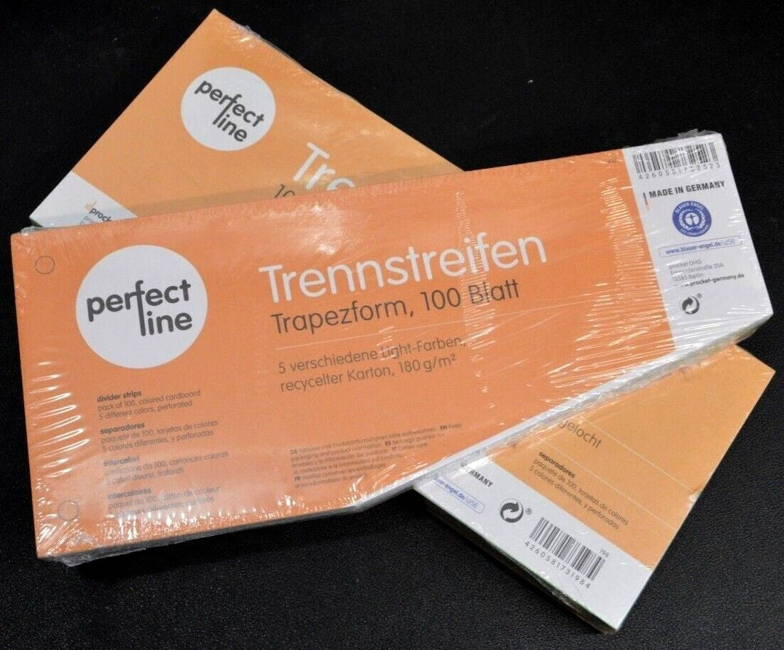 100 A4 Binder Divider Ring Folders Carboard Strips 5 colours PERFECT LINE