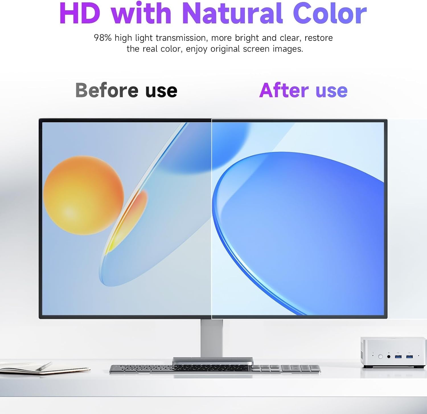 2x24in Privacy Screen Protector Anti Glare UV Blue Light PC Computer Monitor16:9