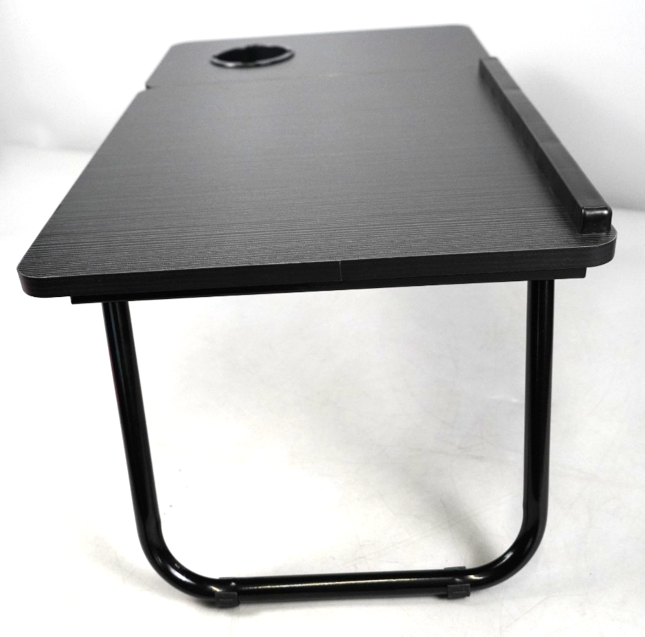 Laptop Table Bed Desk Folding Adjustable with Cup Holder – Black Table Top Stand