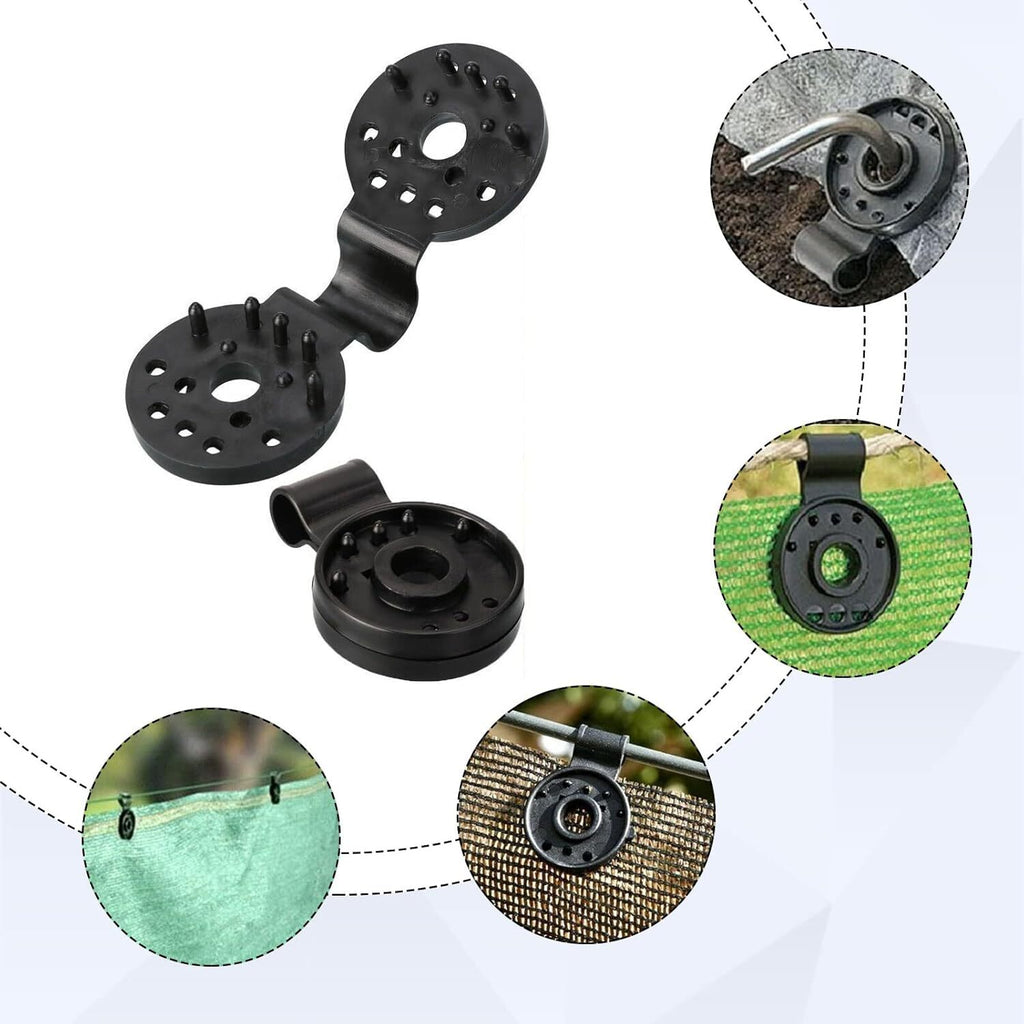 40 Shade Cloth Plastic Clips Round Rope Hanger Garden Anti Bird Netting Black