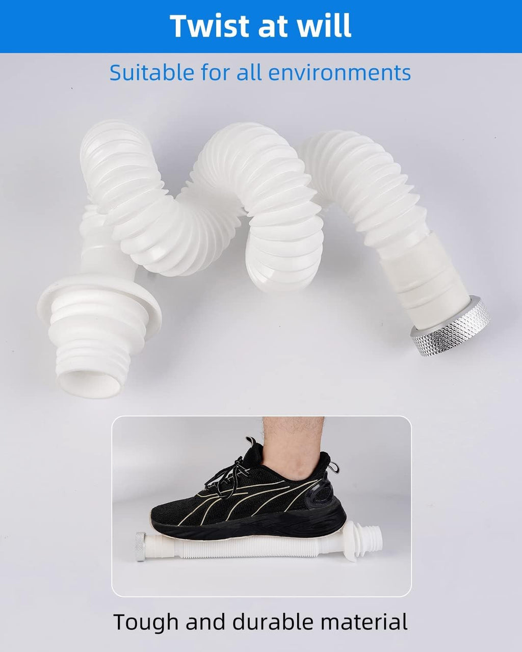 Flexible Waste Pipe 1 1/4" Bathroom Sink Plumbing Parts Odour-Proof Sink Waste