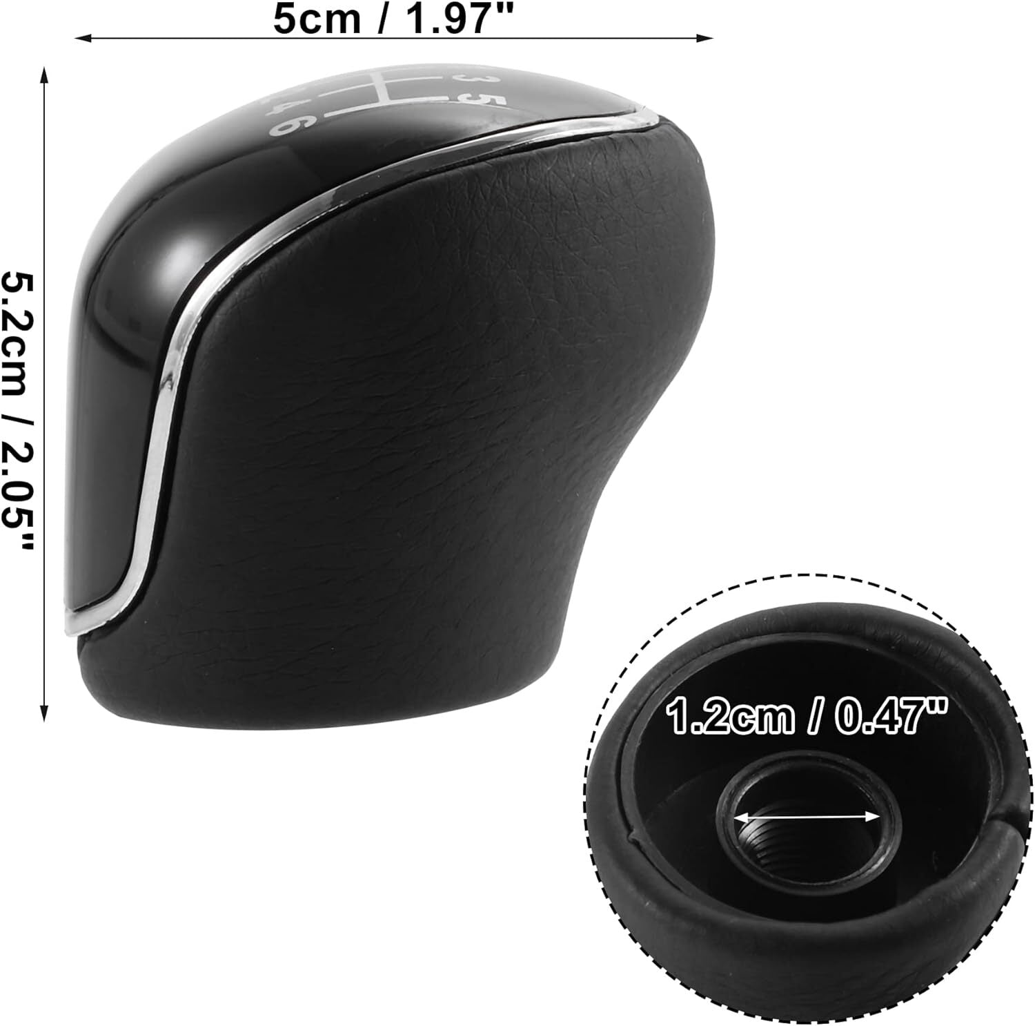 Ford Shift Knob Head for 6 Speed Manual Ford ABS Faux Leather Black