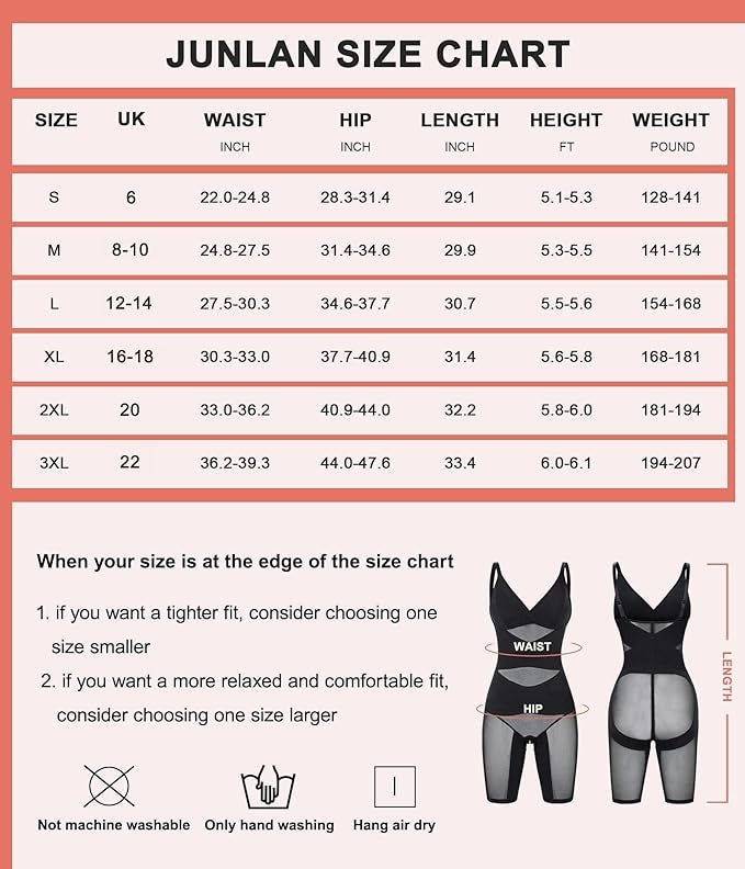 Women Shapewear Bodysuit Shaper V Neck Butt Lifter Full Body Tummy Control LARGE