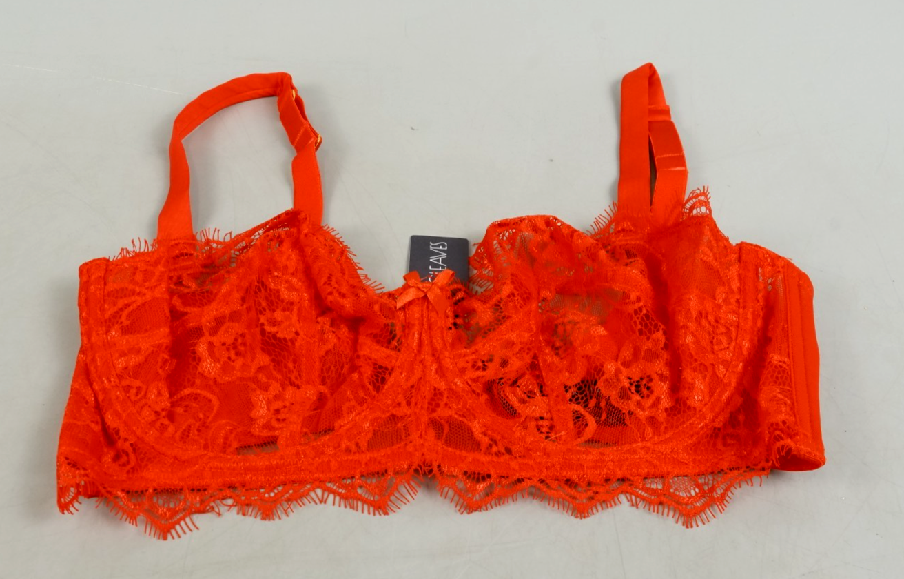Lace Underwired Balcony Bra 34F Figleaves Pulse Red Lace Bra