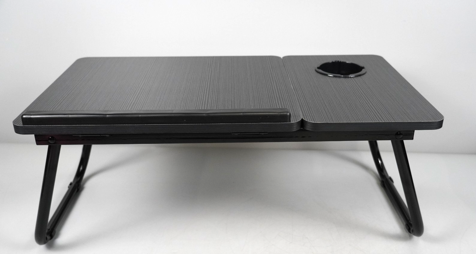 Laptop Table Bed Desk Folding Adjustable with Cup Holder – Black Table Top Stand