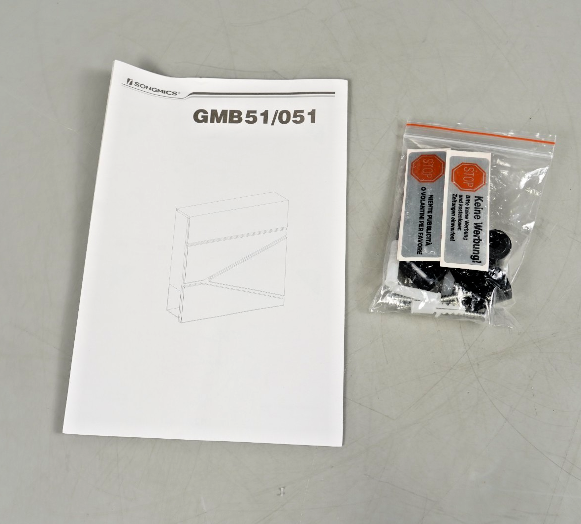 Letter Box Mailbox Wall Mounted with Newspaper Holder, 2 Keys, Modern GMB051G02