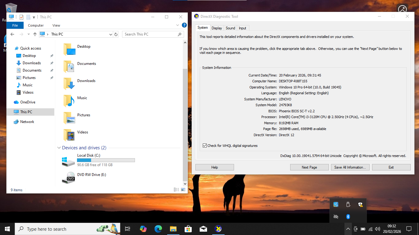 Notebook Laptop Core i3 4x2.5GHz, 8GB RAM, 128GB SSD, Wifi BT Webcam Lenovo L530