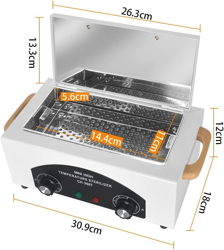 Heat Sterilizer w Timer f Metals / Ceramic Tools High Temperature Cleaning 220°C