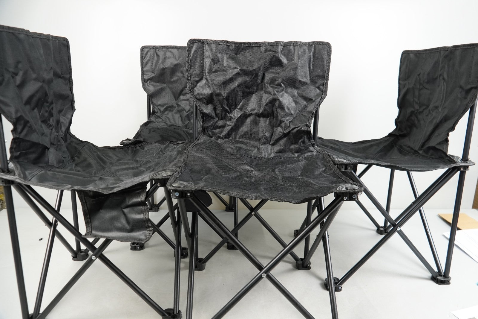 Camping Set Table and Chairs Portable Folding Dining, 4 Chairs 1 Table Black