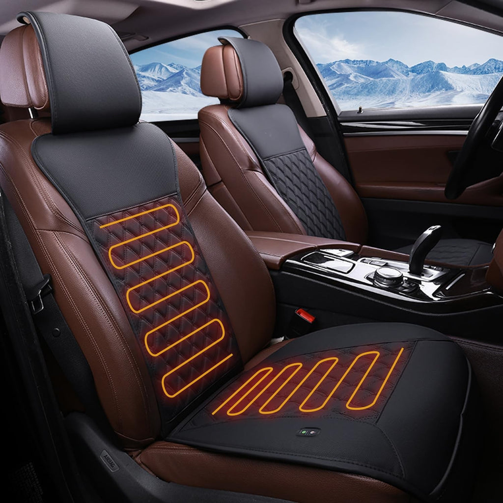 Heated Car Seat Cover Seat Cushion with Full Back Support and Heating Element