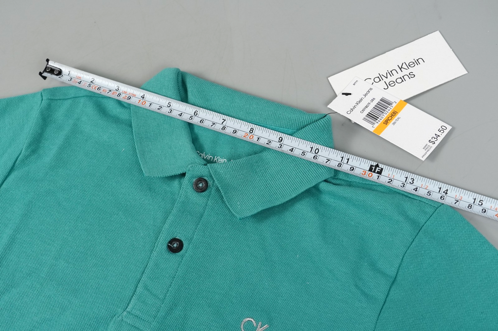 Calvin Klein Kids Polo T-Shirt Turquoise Size: Kids S (7-8yo) Short Sleeve