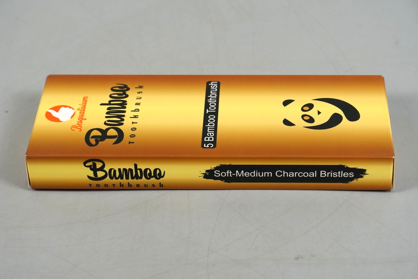 Medium Bamboo Toothbrushes 5 pcs Dental Care Soft-Medium Charcoal Bristles