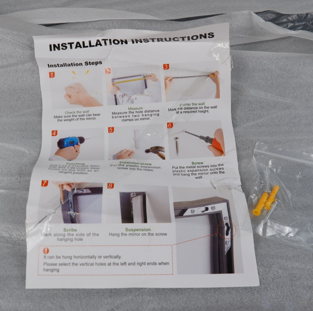 Full Length Mirror 140x50cm Free Standing Floor Mirror Black Aluminum Frame