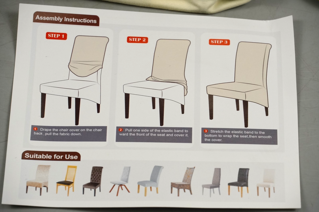 Dining Chair Slipcover XL 4 Pack High Back Chair Cover Stretch Spandex Printing