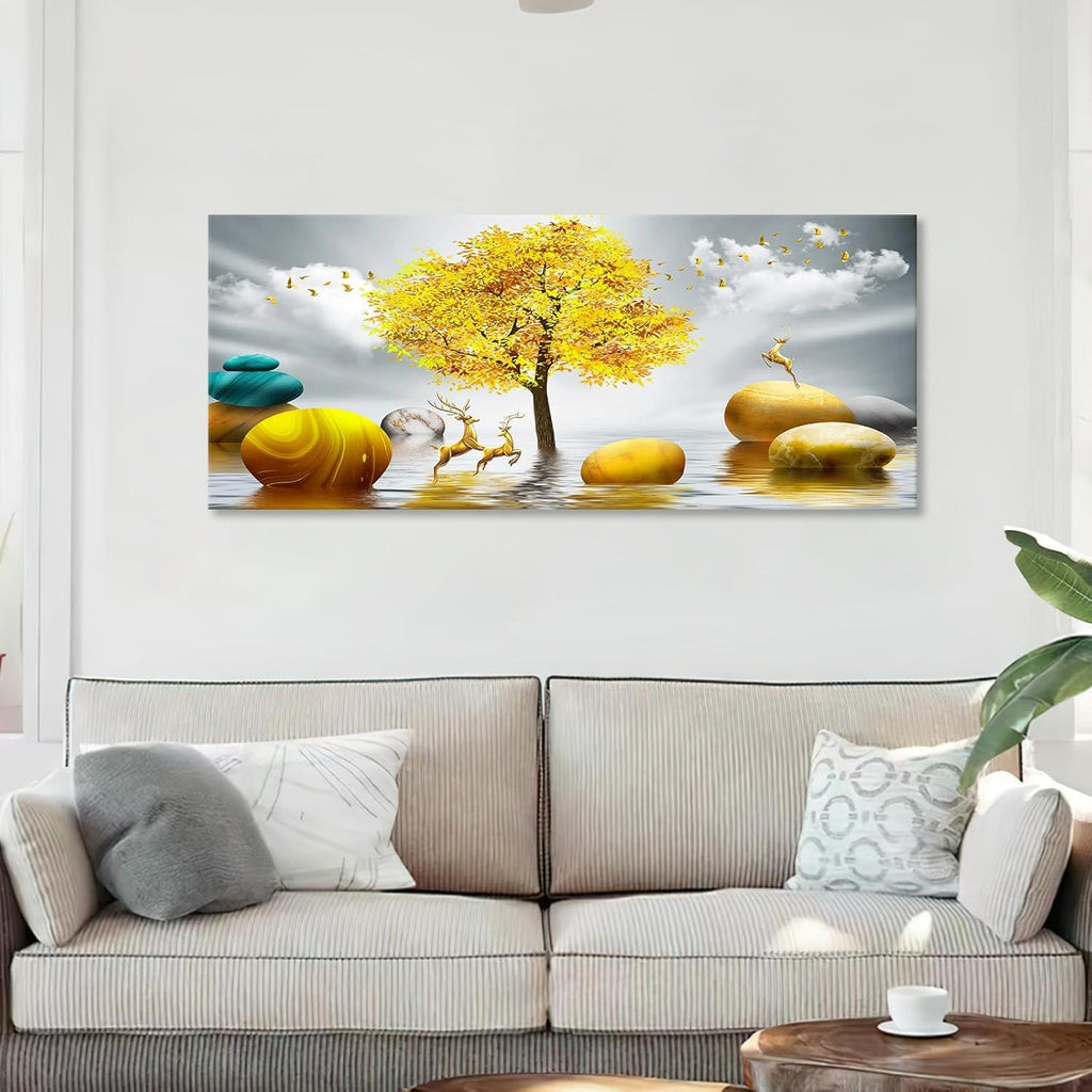 Canvas Art Print with Frame 120x50cm Abstract Wall Decor Ready to Hang