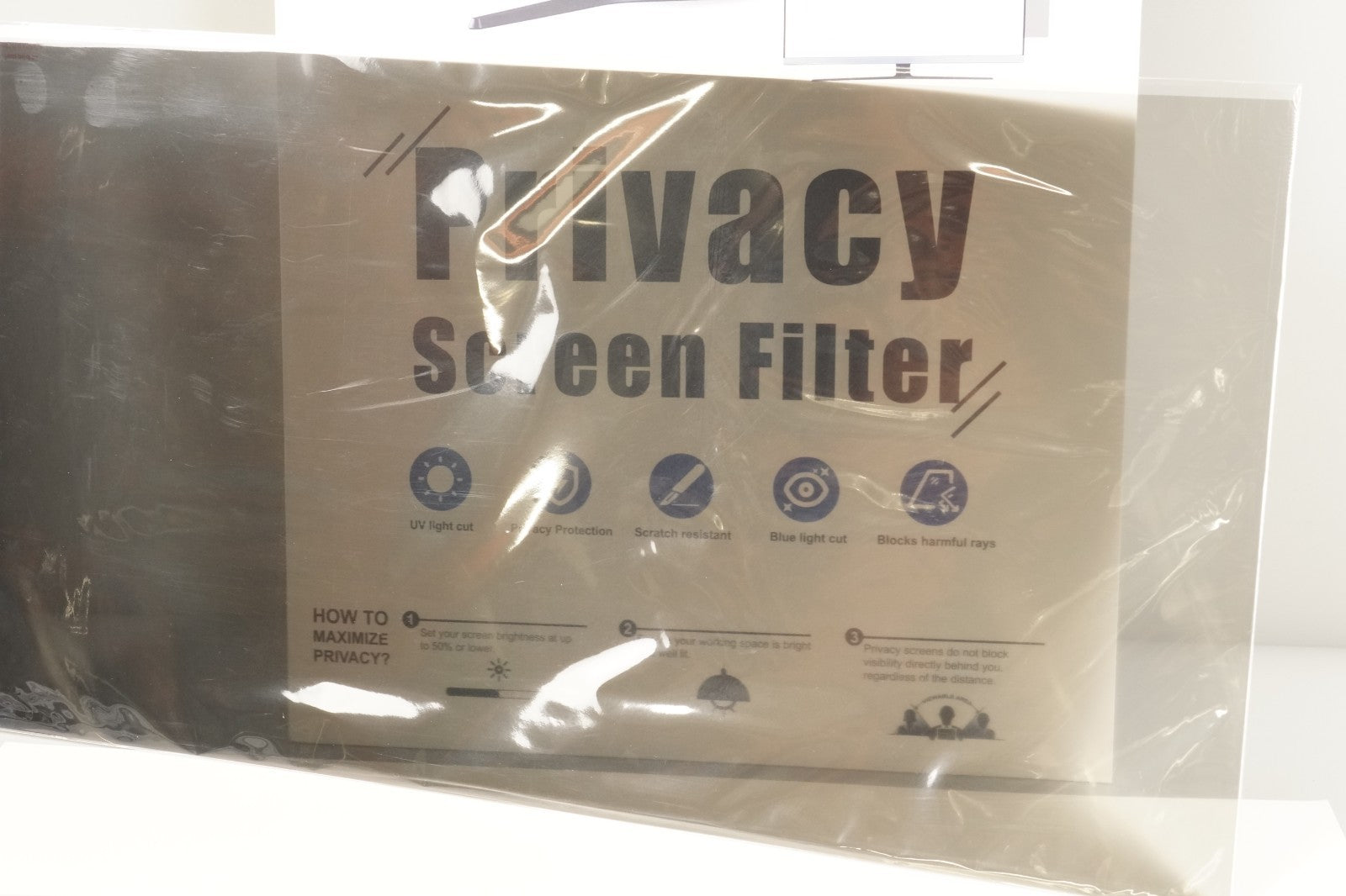 2x24in Privacy Screen Protector Anti Glare UV Blue Light PC Computer Monitor16:9